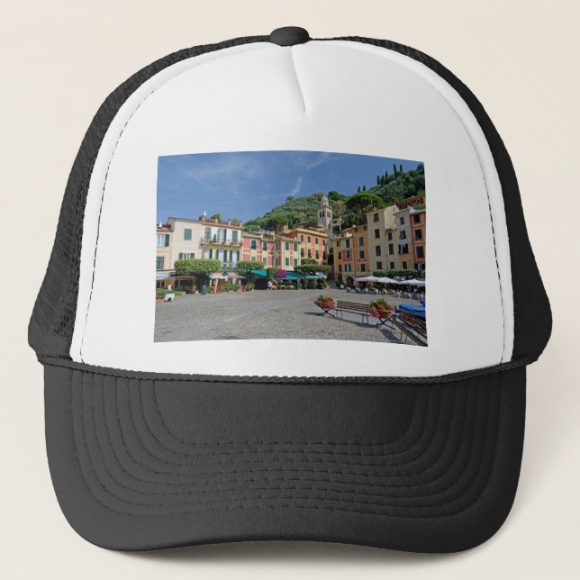 Gorra De Camionero Portofino, Italia. Plaza del Pueblo Portofino (Anverso)