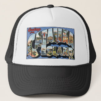 Gorra De Camionero Postcarta de la isla catalina de la vieja época