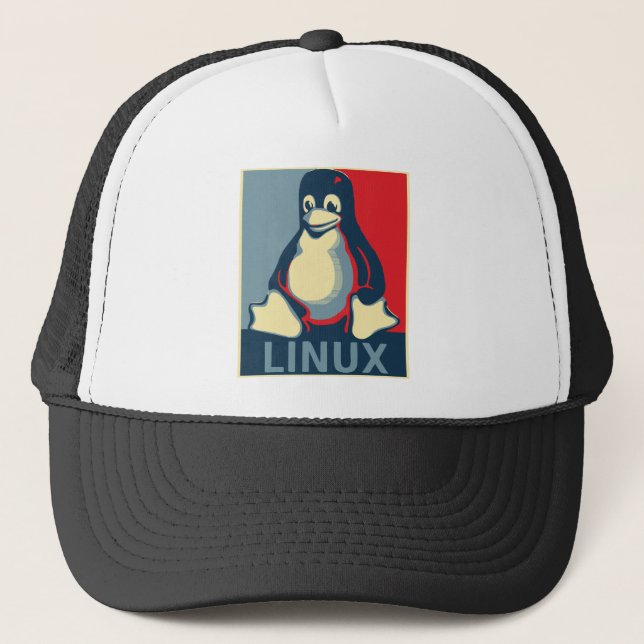 Gorra De Camionero Poster clásico de obama del pingüino del tux de (Anverso)