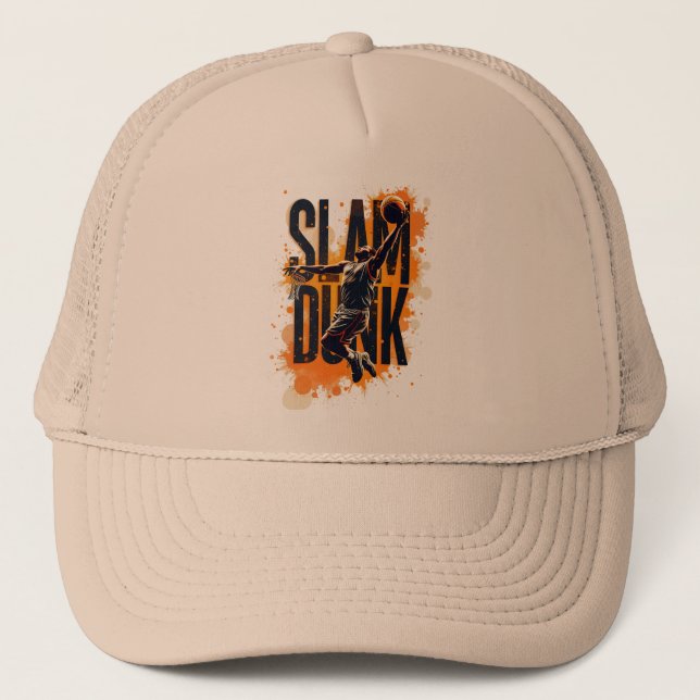 Gorra De Camionero Poster de baloncesto Slam Dunk - Diseño moderno (Anverso)