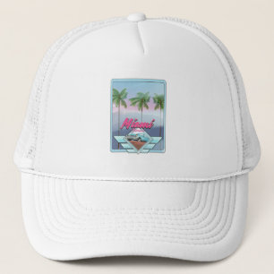 Gorra De Camionero Poster de viajes Vintage de Miami Florida