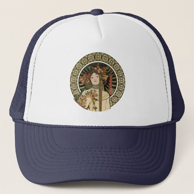 Gorra De Camionero Póster vintage de Alfonse Mucha Trappistine Nouvea (Anverso)