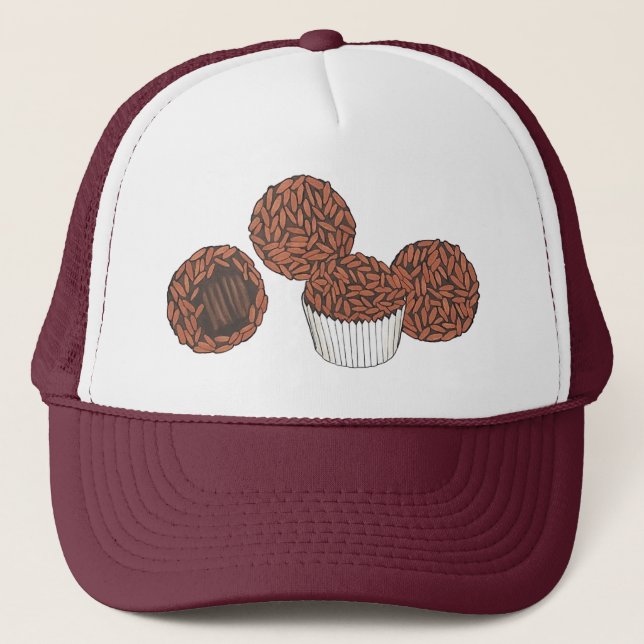 Gorra De Camionero Postre de trufas de chocolate brasileño Brigadeiro (Anverso)