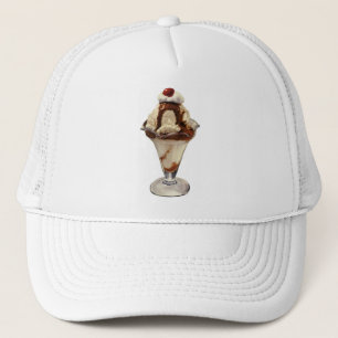 Gorra De Camionero Postres de Sundae de Helado de Chocolate Caliente