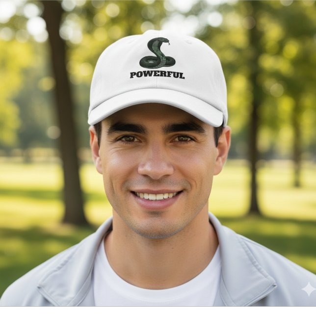 Gorra De Camionero Powerful Snake Hat – Custom Text Cobra Design Cap (Subido por el creador)