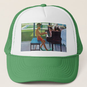 Gorra De Camionero Práctica del piano del Poolside