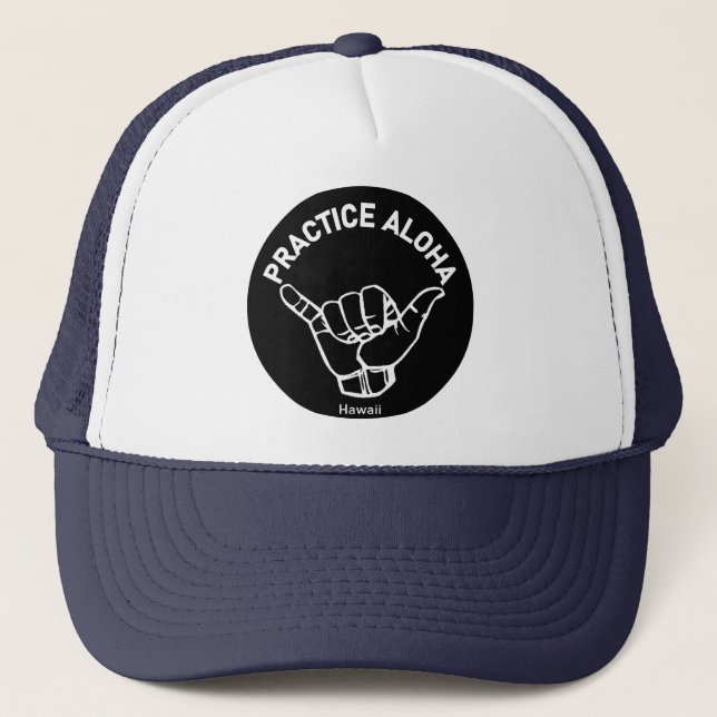 Gorra De Camionero Práctica hawaiana Aloha Shaka (suelta) (Anverso)