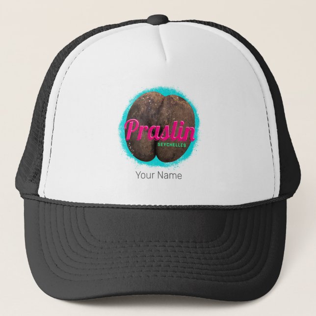 Gorra De Camionero Praslin Seychelles, recuerdo de la época del Océan (Anverso)