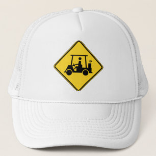 Gorra De Camionero Precaución Rótulo de carrito de golf