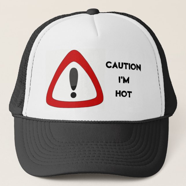 GORRA DE CAMIONERO PRECAUCIÓN, SOY CALIENTE. (Anverso)