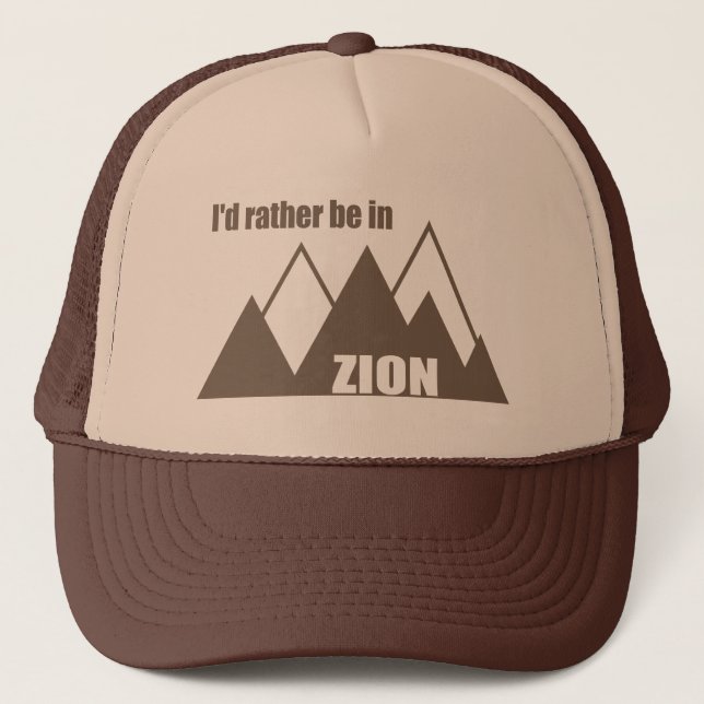 Gorra De Camionero Preferiría Estar En El Parque Nacional Zion Montañ (Anverso)