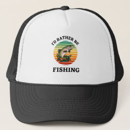 Gorra De Camionero Preferiría pescar. Pescadores, deportistas, peces