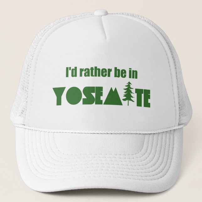 Gorra De Camionero Prefiero estar en el Parque Nacional Yosemite (Anverso)