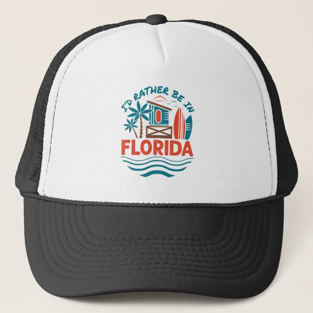Gorra De Camionero Prefiero estar en Florida (Anverso)
