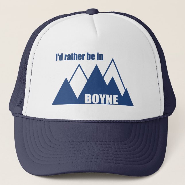 Gorra De Camionero Prefiero estar en la montaña Boyne Michigan (Anverso)