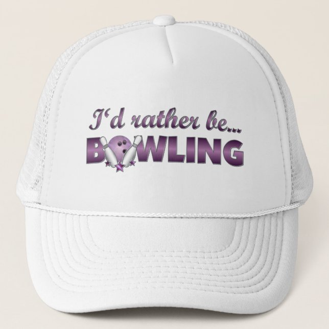 Gorra De Camionero Prefiero ser BOWLING (Púrpura) (Anverso)