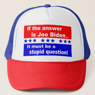 Gorra De Camionero Pregunta estúpida de Joe Biden