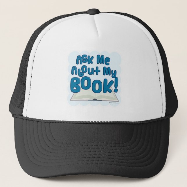 Gorra De Camionero Pregúntame Por Mi Libro. Estilo divertido (Anverso)
