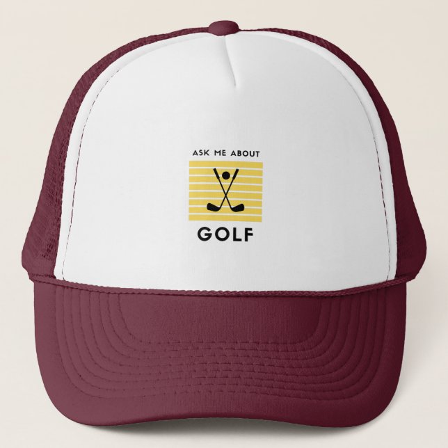 Gorra De Camionero Pregúntame sobre golf (Anverso)