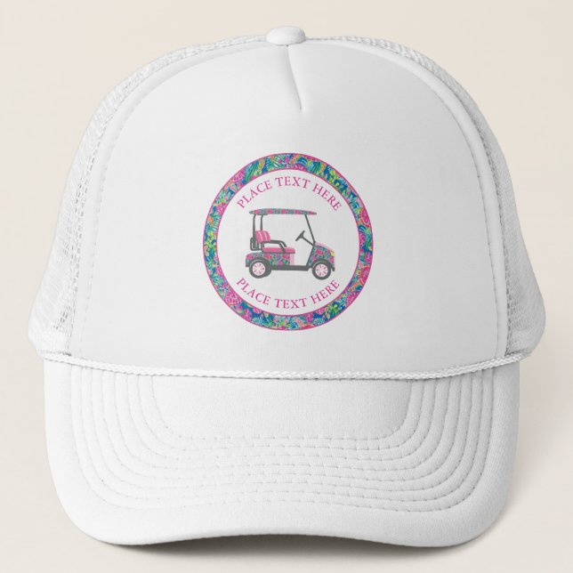 Gorra De Camionero Preppy Sea Turtles Golf Cart (Anverso)