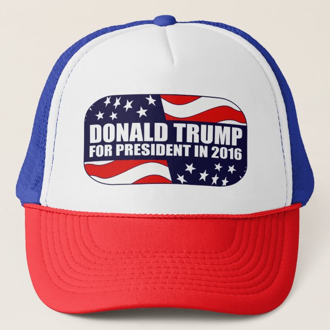 Gorra De Camionero Presidente 2016 de Donald Trump (Anverso)