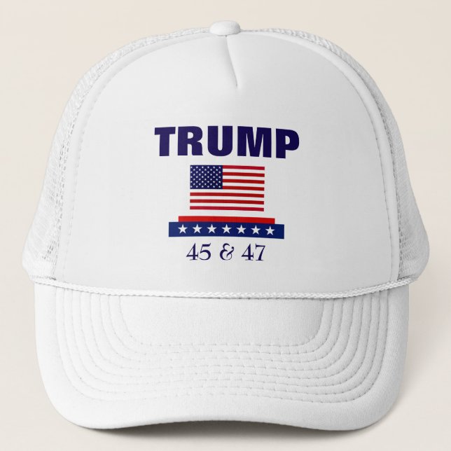 GORRA DE CAMIONERO PRESIDENTE TRUMP 45 Y 47 (Anverso)