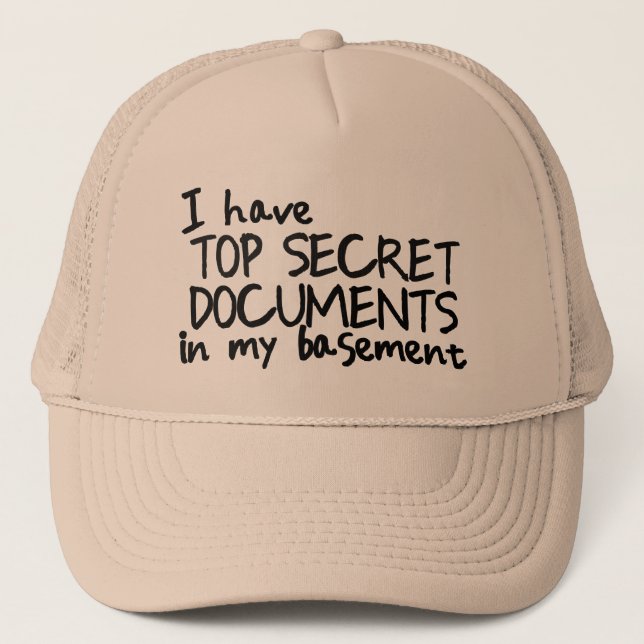 Gorra De Camionero Presidente Trump Gracioso DOJ del FBI Documentos d (Anverso)
