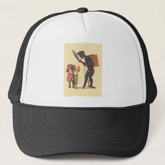 Gorra De Camionero Presionar Con Krampus (Anverso)