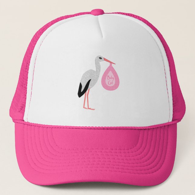 Gorra De Camionero Pretty Pink Baby Girl Stork (Anverso)