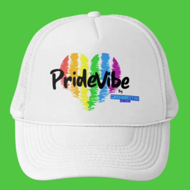 Gorra De Camionero PrideVibe Rainbow Heart Trucker: audaz y sin atadu (Subido por el creador)