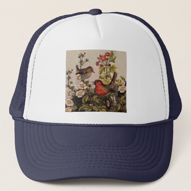 Gorra De Camionero Primavera Robin Birds Red Birds (Anverso)