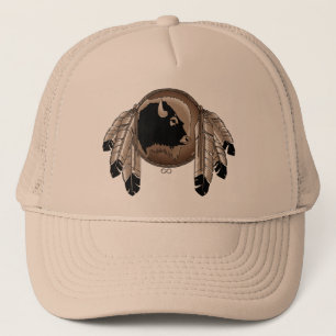 Gorra De Camionero Primer casquillo de la fauna del búfalo del