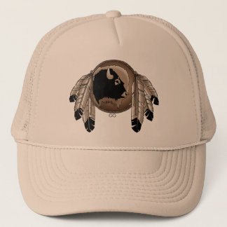 Gorra De Camionero Primer casquillo de la fauna del búfalo del