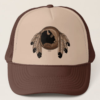 Gorra De Camionero Primer casquillo de la fauna del búfalo del