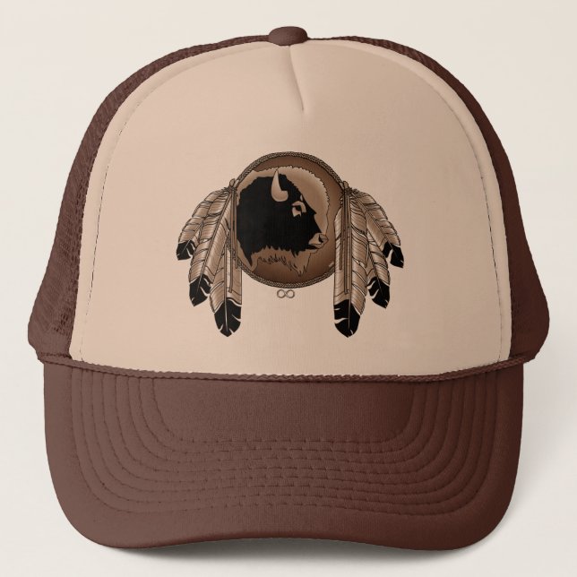 Gorra De Camionero Primer casquillo de la fauna del búfalo del (Anverso)