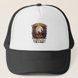 Gorra De Camionero Primer Halloween como Papá Calabaza Lobo Luna_1