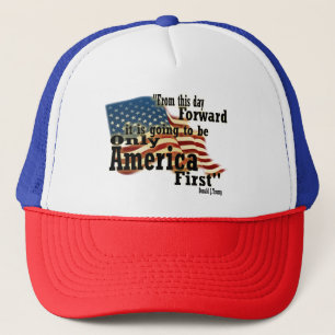 Gorra De Camionero Primera bandera de cosecha patriótica de Estados U