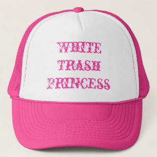 Gorra De Camionero Princesa de la basura blanca