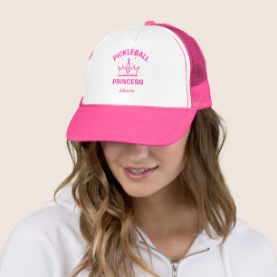 Gorra De Camionero Princesa de Pickleball de Moda Rosa Fucsia con Cor