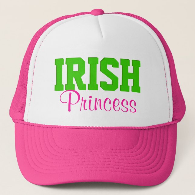 Gorra De Camionero Princesa irlandesa rosa fuerte/verde (Anverso)