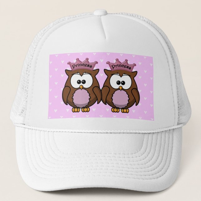 Gorra De Camionero princesas de búho gemelos (Anverso)