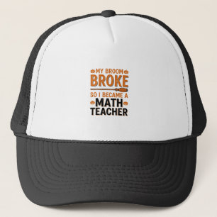 Gorra De Camionero Profesor de Matemáticas Divertido Diseño de Escoba