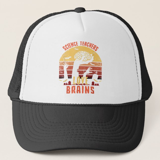 Gorra De Camionero Profesores de ciencia divertidos aman los cerebros (Anverso)