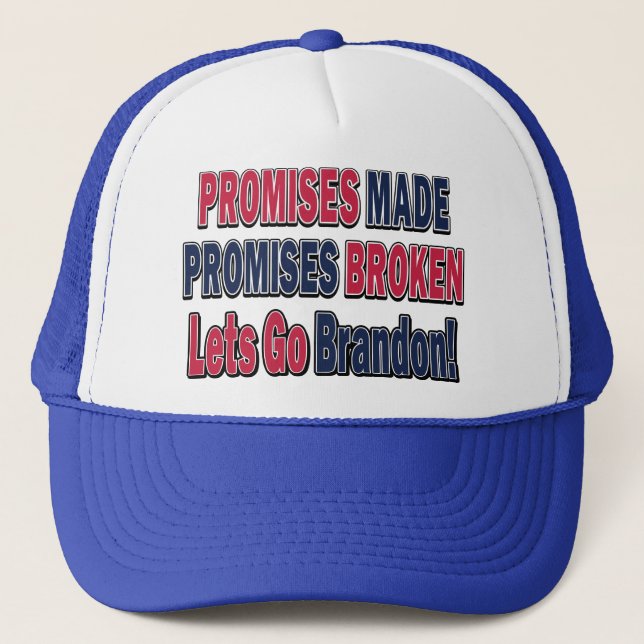 Gorra De Camionero Promises-Made-Lets-Go-Brandon (Anverso)
