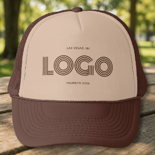 Gorra De Camionero Promoción de Logo Rectangular Moderno Marrón