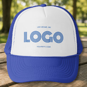 Gorra De Camionero Promoción de logotipo rectangular moderno azul bri
