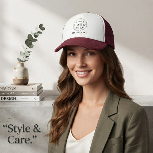 Gorra De Camionero Promociona tu marca con W y granate personalizados