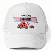 Promoted to Grandma ladybugs white pink