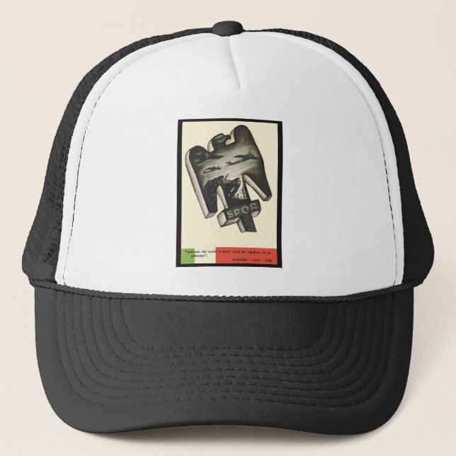 Gorra De Camionero Propaganda de Mussolini (Anverso)
