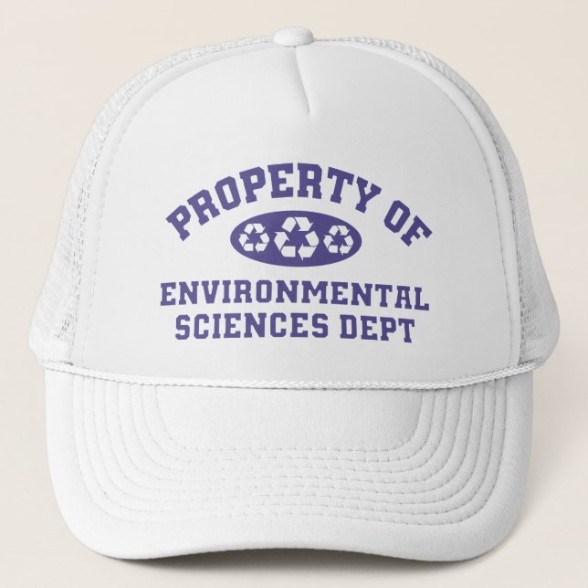 Gorra De Camionero Propiedad de la ciencia ambiental (púrpura) (Anverso)